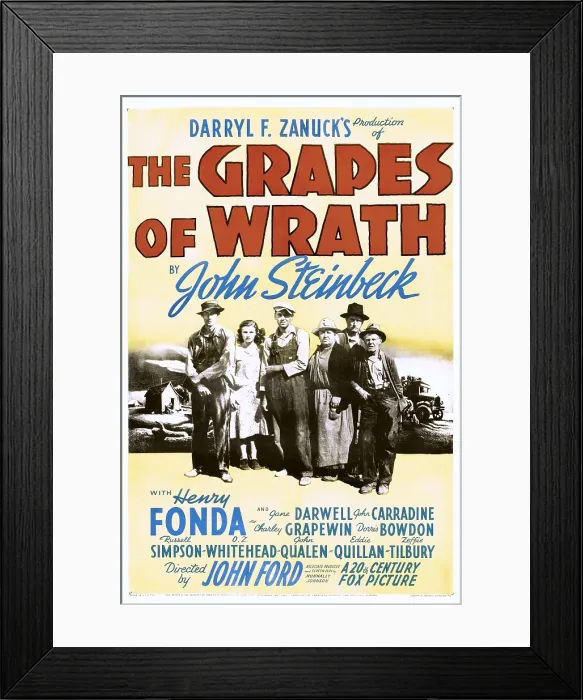 Framed Print : THE GRAPES OF WRATH, John Carradine, Dorris Bowdon, Henry Fonda, Jane Darwell, Charley Grapewin, (aka Charles Grapewin), 1940, TM & Copyright (c) 20th Century Fox Film Corp Framed Print : THE GRAPES OF WRATH, John Carradine, Dorris Bowdon, Henry Fonda, Jane Darwell, Charley Grapewin, (aka Charles Grapewin), 1940, TM & Copyright (c) 20th Century Fox Film Corp