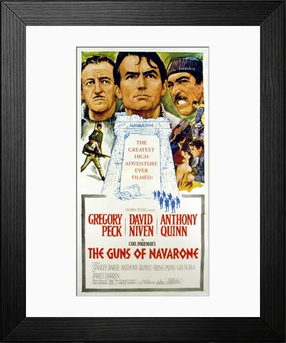 Framed Print : THE GUNS OF NAVARONE, David Niven, Anthony Quinn, Gregory Peck, 1961 Framed Print : THE GUNS OF NAVARONE, David Niven, Anthony Quinn, Gregory Peck, 1961