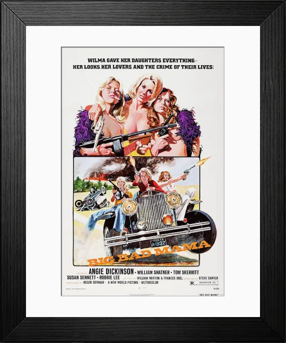 Framed Print : BIG BAD MAMA, US poster art, Angie Dickinson (center), 1974 Framed Print : BIG BAD MAMA, US poster art, Angie Dickinson (center), 1974