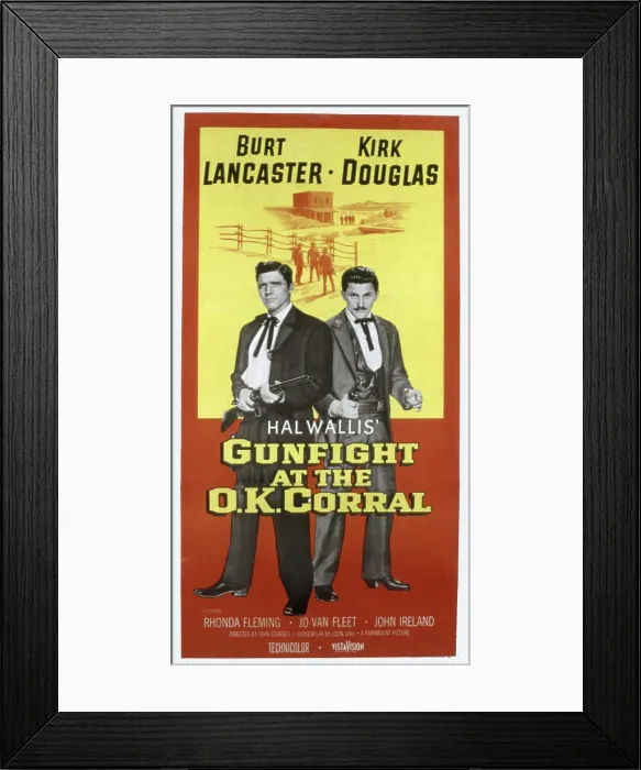 Framed Print : GUNFIGHT AT THE O.K. CORRAL, Burt Lancaster, Kirk Douglas, 1957