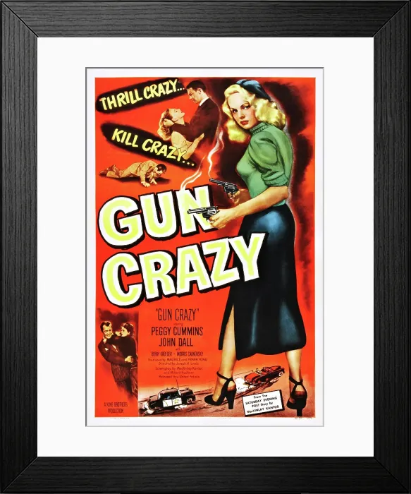 Framed Print : GUN CRAZY, Peggy Cummins, John Dall, 1949 Framed Print : GUN CRAZY, Peggy Cummins, John Dall, 1949