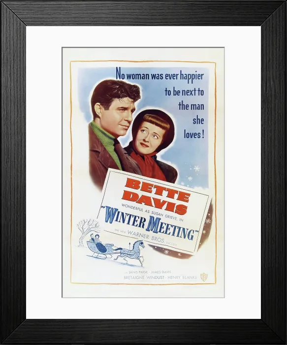 Framed Print : WINTER MEETING, US poster art, from left: Jim Davis, Bette Davis, 1948 Framed Print : WINTER MEETING, US poster art, from left: Jim Davis, Bette Davis, 1948