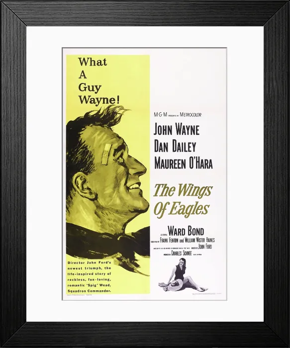 Framed Print : THE WINGS OF EAGLES, US poster art, John Wayne, 1957 Framed Print : THE WINGS OF EAGLES, US poster art, John Wayne, 1957