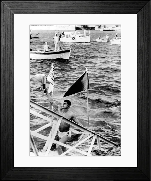 Framed Print : 1968 Olympics, Olympic Torch reaches Mexican soil, Veracruz, Mexico, 10-06-1968.. Courtesy: CSU Archives  /  Everett Collection