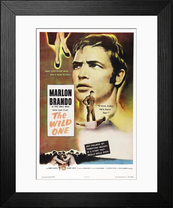 Framed Print : THE WILD ONE, US poster art, Marlon Brando, 1953 Framed Print : THE WILD ONE, US poster art, Marlon Brando, 1953