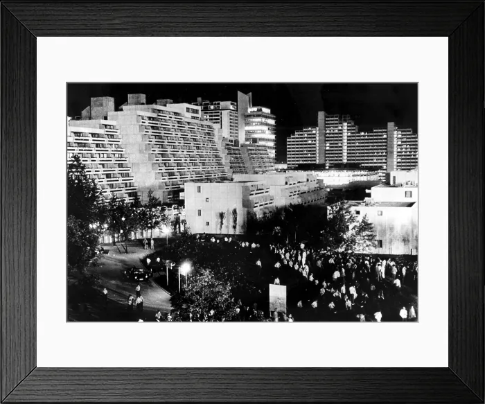 Framed Print : 1972 Olympics, Night view of apartments in Olympic Village, Munich, Germany, 09-05-1972.. Courtesy: CSU Archives  /  Everett Collection