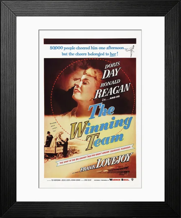Framed Print : THE WINNING TEAM, from left: Ronald Reagan, Doris Day, 1952