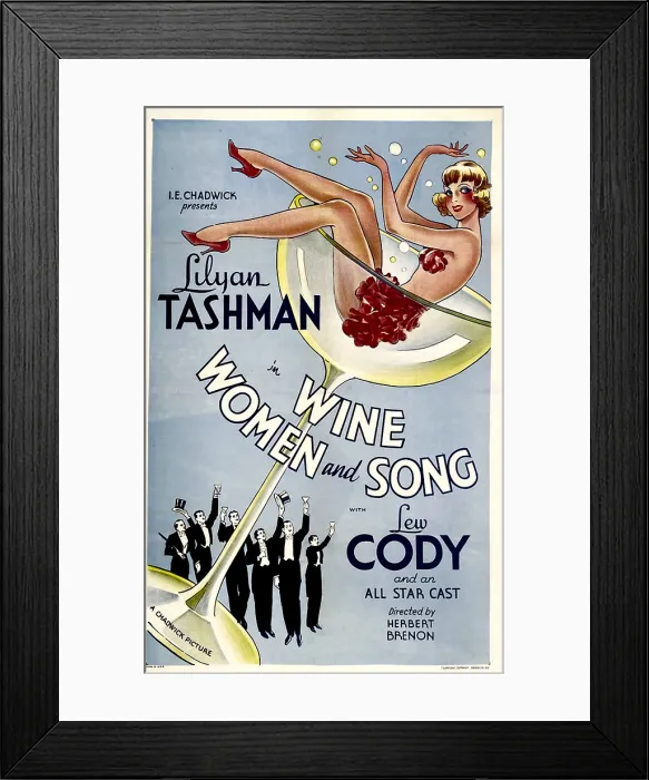 Framed Print : WINE, WOMEN AND SONG, poster art, 1933 Framed Print : WINE, WOMEN AND SONG, poster art, 1933