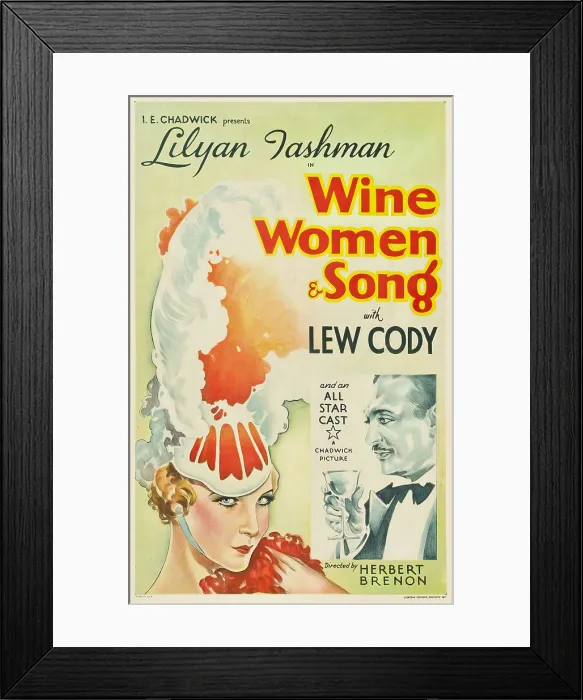 Framed Print : WINE, WOMEN AND SONG, from left: Lilyan Tashman, Lew Cody, 1933