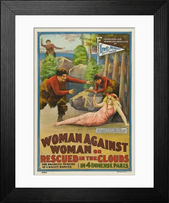 Framed Print : WOMAN AGAINST WOMAN, poster art, 1914