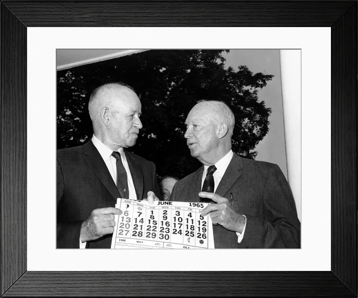 Framed Print : General Omar N. Bradley with, General Dwight D. Eisenhower, 1965. Courtesy: CSU Archives  /  Everett Collection
