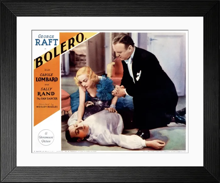 Framed Print : BOLERO, US poster art, from left, George Raft, Carole Lombard, William Frawley, 1934