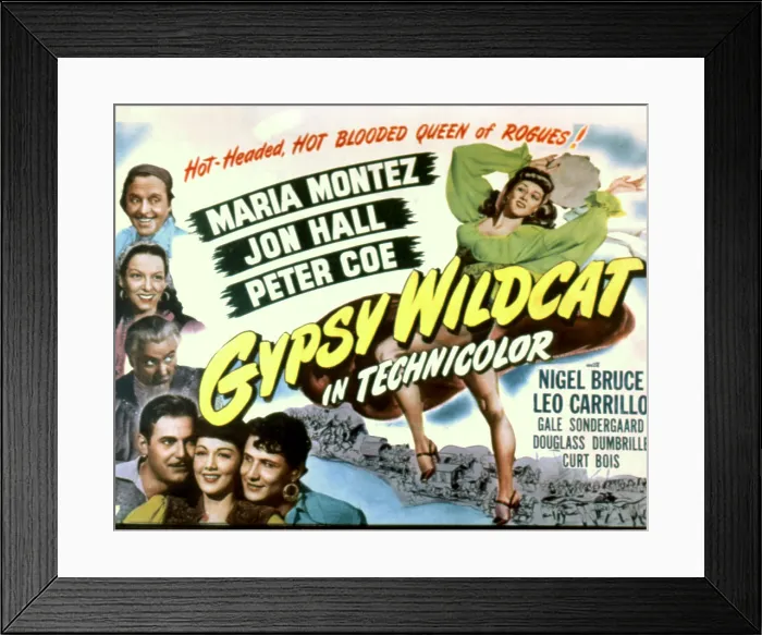 Framed Print : GYPSY WILDCAT, ( top left) Leo Carillo, Gale Sondergaard, Nigel Bruce, (right) Maria Montez, 1944 Framed Print : GYPSY WILDCAT, ( top left) Leo Carillo, Gale Sondergaard, Nigel Bruce, (right) Maria Montez, 1944