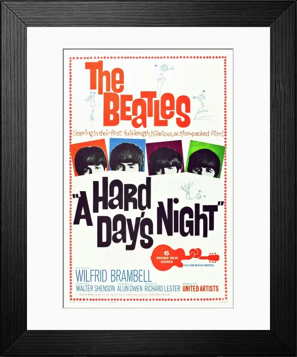 Framed Print : A HARD DAY'S NIGHT, The Beatles, 1964