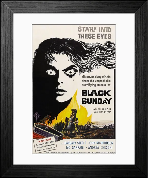 Framed Print : BLACK SUNDAY, Barbara Steele, poster art, 1960 Framed Print : BLACK SUNDAY, Barbara Steele, poster art, 1960