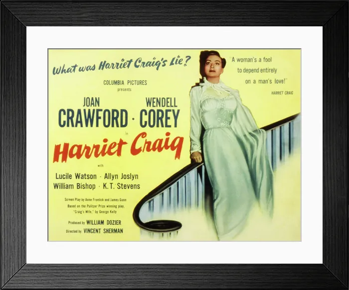 Framed Print : HARRIET CRAIG, Joan Crawford, 1950