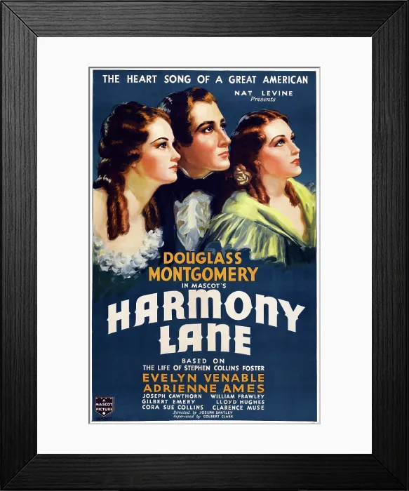 Framed Print : HARMONY LANE, US poster art, center: Douglass Montgomery, 1935
