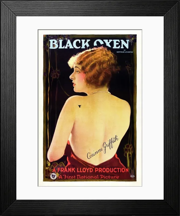 Framed Print : BLACK OXEN, Corinne Griffith on poster art, 1923