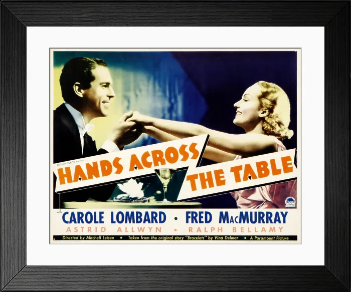 Framed Print : HANDS ACROSS THE TABLE, from left: Fred MacMurray, Carole Lombard, 1935