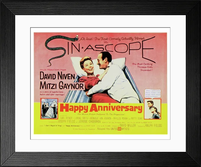 Framed Print : HAPPY ANNIVERSARY, Mitzi Gaynor, David Niven, Kevin Coughlin, Patty Duke, 1959