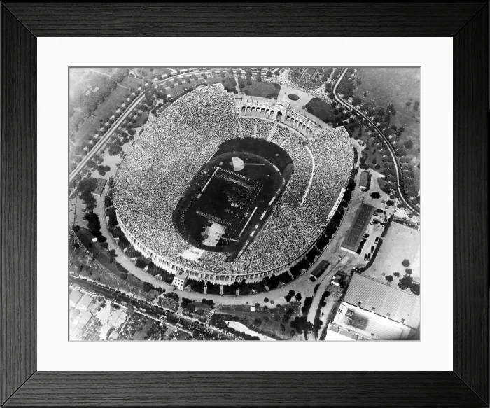 Framed Print : Aerial view of opening day games at the 1932 Olympics, Memorial Coliseum, Los Angeles California. July 16, 1932. Courtesy: CSU Archives / Everett Collection
