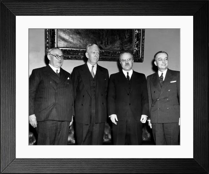 Framed Print : British Minister of Labor Ernest Bevin, General George C