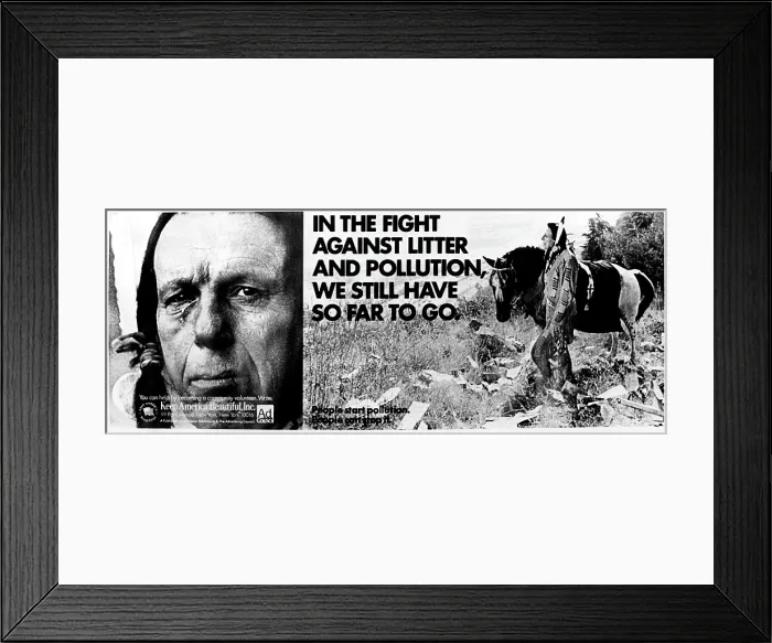Framed Print : Keep America Beautiful, (ad campaign poster), Iron Eyes Cody, ca. early-1970s. Courtesy: CSU Archives / Everett Collection Framed Print : Keep America Beautiful, (ad campaign poster), Iron Eyes Cody, ca. early-1970s. Courtesy: CSU Archives / Everett Collection