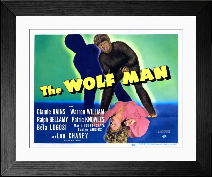 Framed Print : THE WOLF MAN, from top: Lon Chaney Jr. Evelyn Ankers, 1941 Framed Print : THE WOLF MAN, from top: Lon Chaney Jr. Evelyn Ankers, 1941