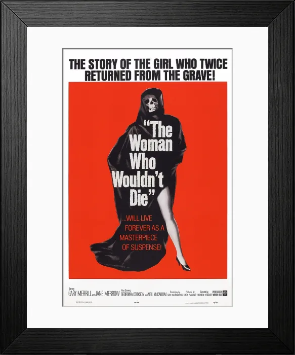 Framed Print : THE WOMAN WHO WOULDN'T DIE (aka CATACOMBS), US poster art, 1965 Framed Print : THE WOMAN WHO WOULDN'T DIE (aka CATACOMBS), US poster art, 1965
