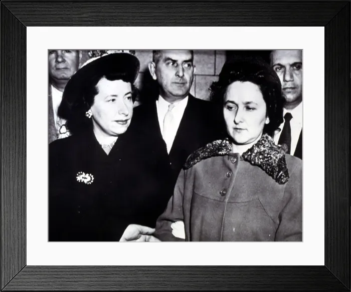 Framed Print : Ethel Rosenberg (right) leaves courtroom after she & husband Julius were sentenced to death, 1951. Courtesy: CSU Archives / Everett Collection Framed Print : Ethel Rosenberg (right) leaves courtroom after she & husband Julius were sentenced to death, 1951. Courtesy: CSU Archives / Everett Collection