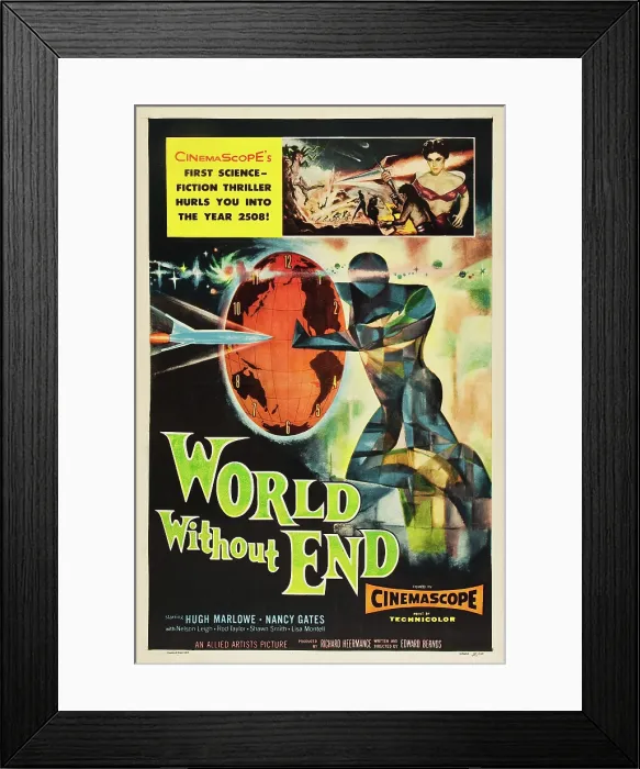 Framed Print : WORLD WITHOUT END, Lisa Montell (top), poster art, 1956