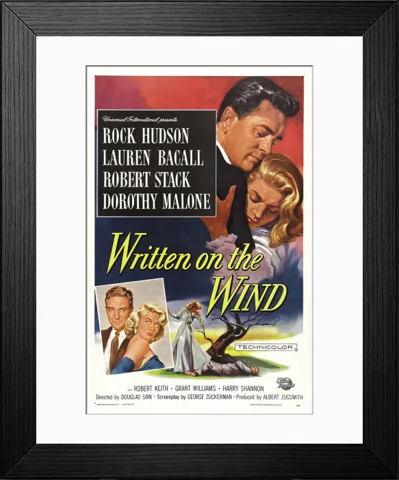 Framed Print : WRITTEN ON THE WIND, US poster art, top from left: Rock Hudson, Lauren Bacall, bottom from left: Robert Stack, Dorothy Malone, 1956 Framed Print : WRITTEN ON THE WIND, US poster art, top from left: Rock Hudson, Lauren Bacall, bottom from left: Robert Stack, Dorothy Malone, 1956