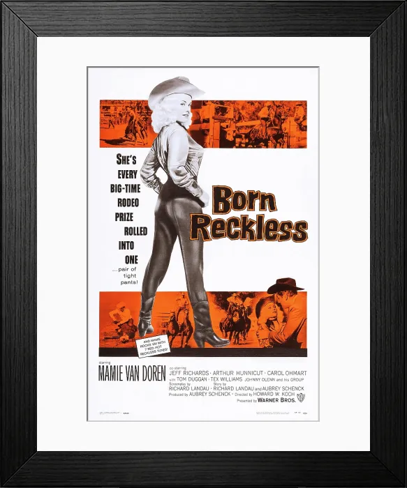 Framed Print : BORN RECKLESS, US poster art, Mamie Van Doren, 1958 Framed Print : BORN RECKLESS, US poster art, Mamie Van Doren, 1958