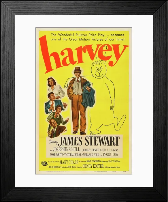 Framed Print : HARVEY, Victoria Horne, Jesse White, Josephine Hull, Cecil Kellaway, James Stewart, 1950, poster art
