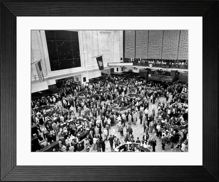 Framed Print : The New York Stock Exchange minutes before 3:30 closing, New York City, June 4, 1957. Courtesy: CSU Archives / Everett Collection