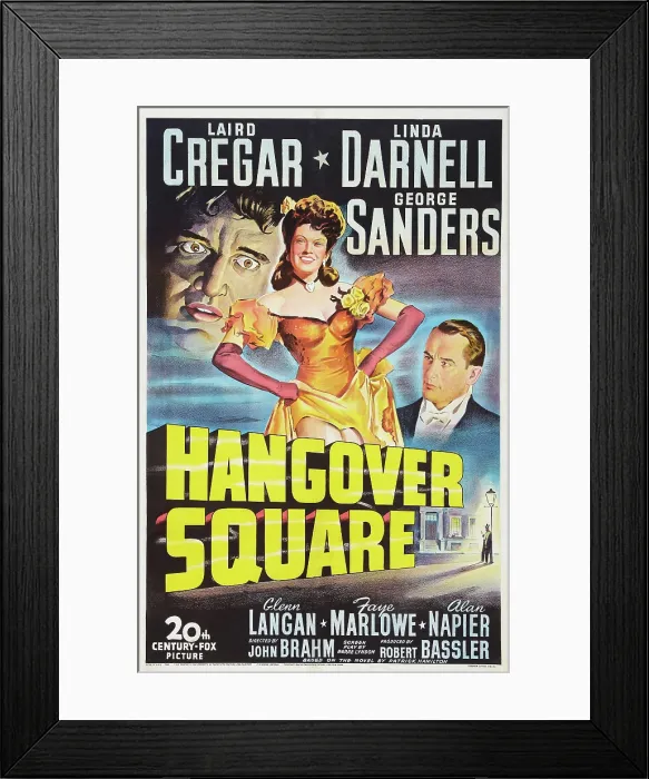 Framed Print : HANGOVER SQUARE, Laird Cregar, Linda Darnell, George Sanders, 1945, TM and copyright 20th Century Fox Film Corp. All rights reserved  /  Courtesy: Everett Collection
