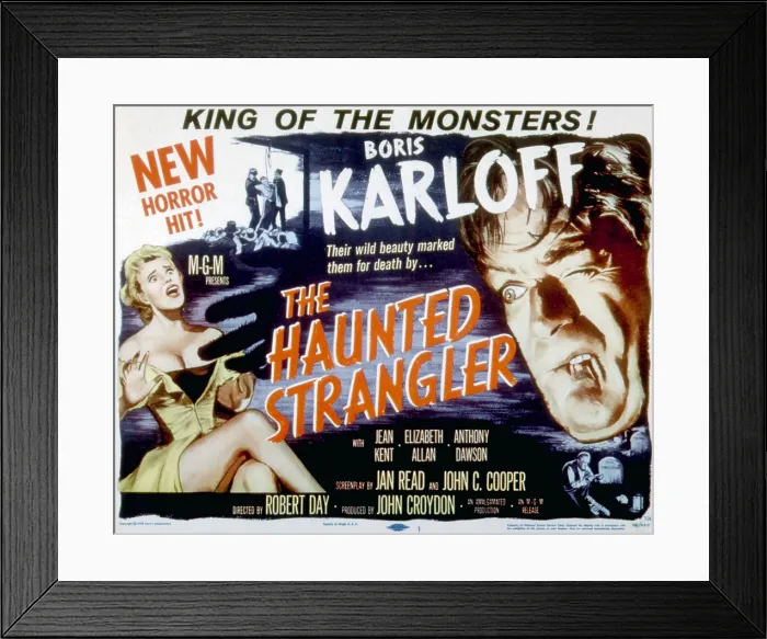 Framed Print : GRIP OF THE STRANGLER, (aka THE HAUNTED STRANGLER), Boris Karloff, 1958 Framed Print : GRIP OF THE STRANGLER, (aka THE HAUNTED STRANGLER), Boris Karloff, 1958
