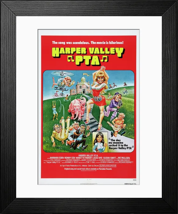 Framed Print : HARPER VALLEY P.T.A, Barbara Eden (raised arms), 1978, April Fools Productions / courtesy Everett Collection Framed Print : HARPER VALLEY P.T.A, Barbara Eden (raised arms), 1978, April Fools Productions / courtesy Everett Collection