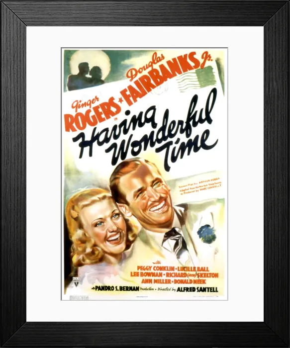 Framed Print : HAVING WONDERFUL TIME, Ginger Rogers, Douglas Fairbanks Jr. 1938