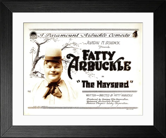 Framed Print : THE HAYSEED, titlecard, Roscoe Fatty Arbuckle, 1919