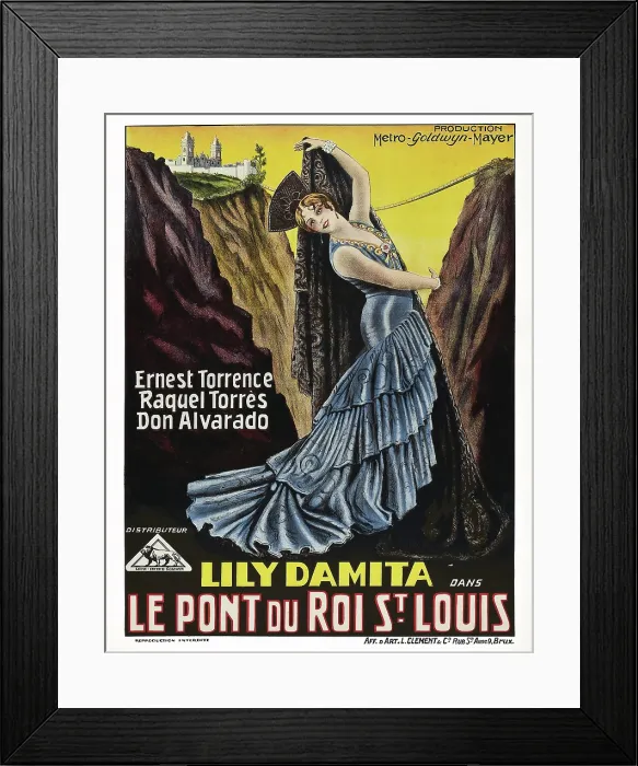 Framed Print : THE BRIDGE OF SAN LUIS REY, (aka LE PONT DU ROI ST. LOUIS), Lili Damita on Belgian poster art, 1929