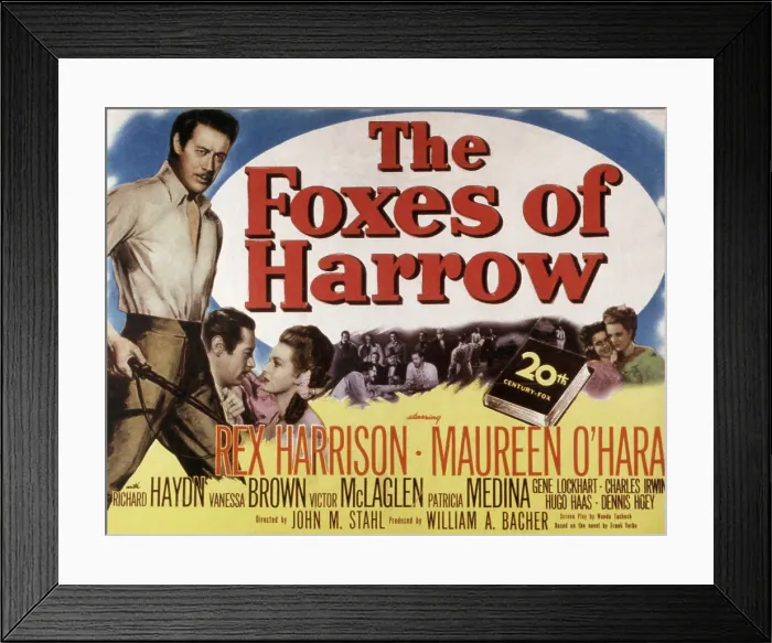 Framed Print : THE FOXES OF HARROW, Rex Harrison, Maureen O'Hara, Vanessa Brown, 1947