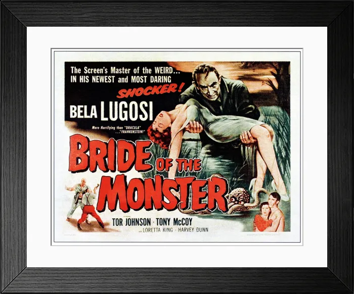 Framed Print : BRIDE OF THE MONSTER, top: Bela Lugosi, bottom left: Tor Johnson, 1955 Framed Print : BRIDE OF THE MONSTER, top: Bela Lugosi, bottom left: Tor Johnson, 1955
