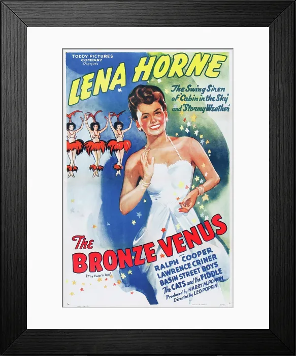 Framed Print : THE BRONZE VENUS, (aka THE DUKE IS TOPS), Lena Horne on 1943 poster art, 1938