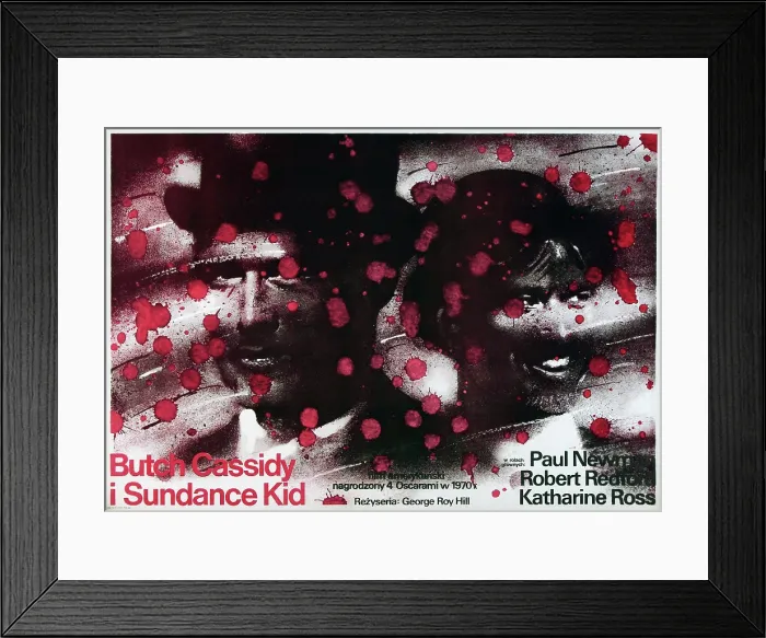 Framed Print : BUTCH CASSIDY AND THE SUNDANCE KID (aka BUTCH CASSIDY I SUNDANCE KID), Polish lobbycard, from left: Paul Newman, Robert Redford, 1969