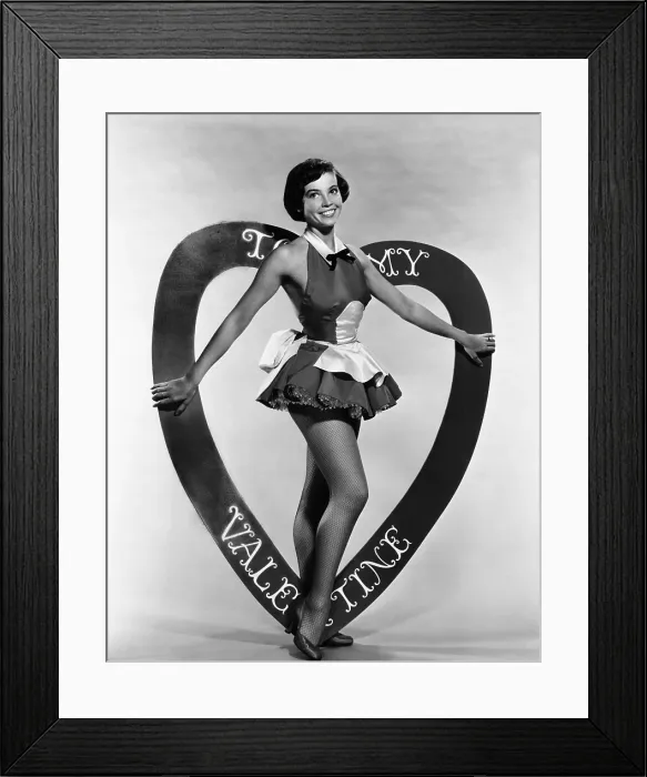 Framed Print : Leslie Caron, MGM Valentine's Day pin-up, early 1950s Framed Print : Leslie Caron, MGM Valentine's Day pin-up, early 1950s