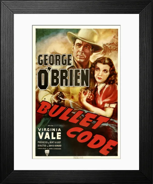 Framed Print : BULLET CODE, from left: George O'Brien, Virginia Vale, 1940