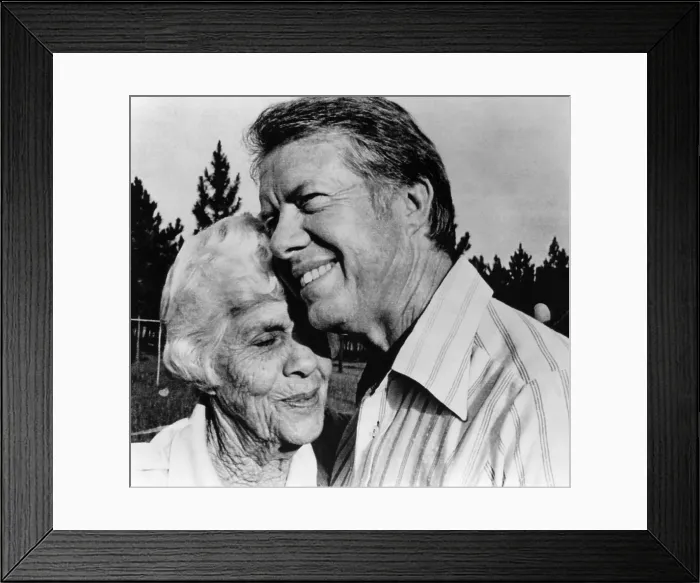 Framed Print : Jimmy Carter and his mother, Lillian Carter, 1976. Courtesy: CSU Archives / Everett Collection