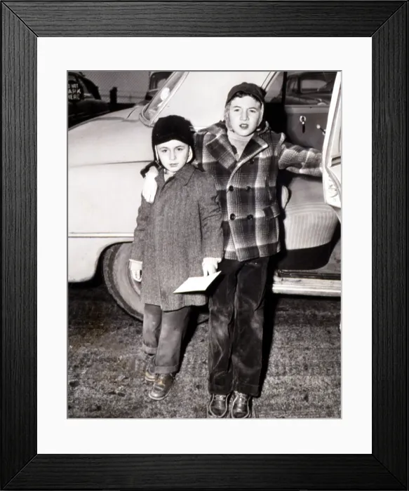 Framed Print : Michael and Robert Rosenberg, (later Meeropol)visiting their parents in Sing Sing, 1 / 3 / 53. Courtesy: CSU Archives  /  Everett Collection