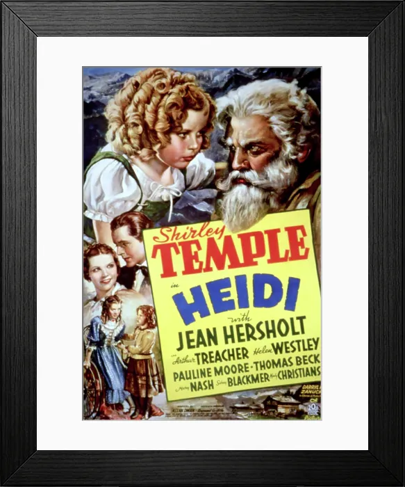 Framed Print : HEIDI, Shirley Temple, Jean Hersholt, 1937 TM and Copyright (c) 20th Century Fox Film Corp. All rights reserved. Courtesy: Everett Collection